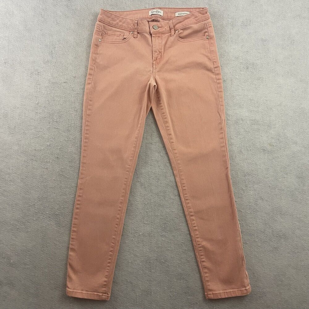 Jessica Simpson Jeans Womens Size 6 Pink Denim Rolled Crop Skinny Mid Rise